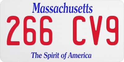 MA license plate 266CV9