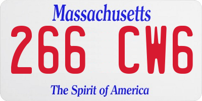 MA license plate 266CW6