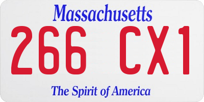 MA license plate 266CX1