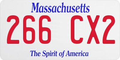 MA license plate 266CX2