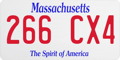 MA license plate 266CX4