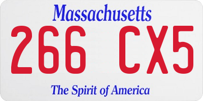 MA license plate 266CX5