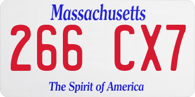 MA license plate 266CX7