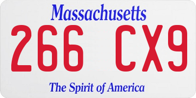 MA license plate 266CX9