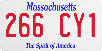 MA license plate 266CY1
