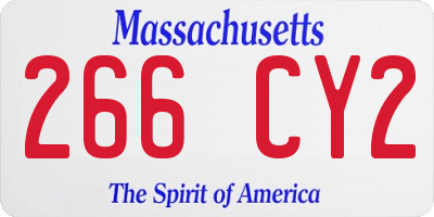 MA license plate 266CY2