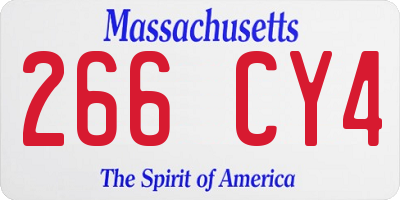 MA license plate 266CY4