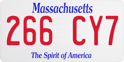 MA license plate 266CY7