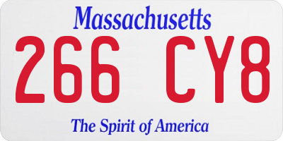 MA license plate 266CY8