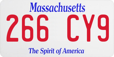 MA license plate 266CY9