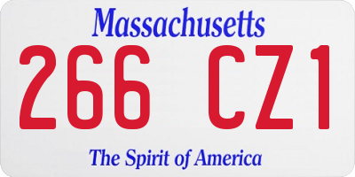 MA license plate 266CZ1