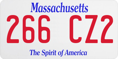 MA license plate 266CZ2