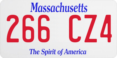 MA license plate 266CZ4