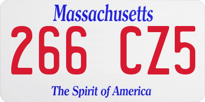 MA license plate 266CZ5