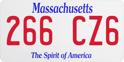 MA license plate 266CZ6