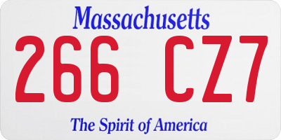 MA license plate 266CZ7