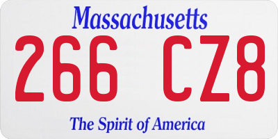 MA license plate 266CZ8