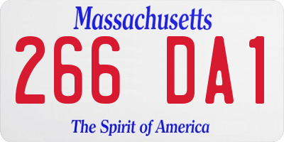 MA license plate 266DA1