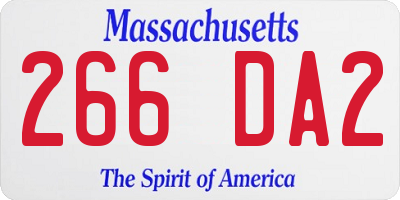 MA license plate 266DA2