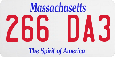 MA license plate 266DA3