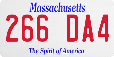 MA license plate 266DA4