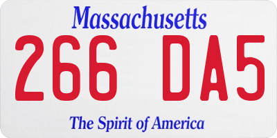 MA license plate 266DA5
