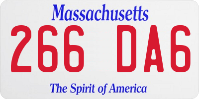 MA license plate 266DA6