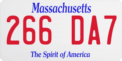 MA license plate 266DA7