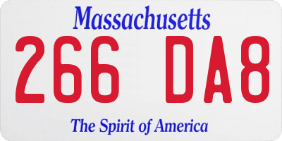 MA license plate 266DA8