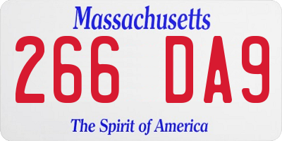 MA license plate 266DA9