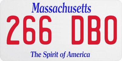 MA license plate 266DB0