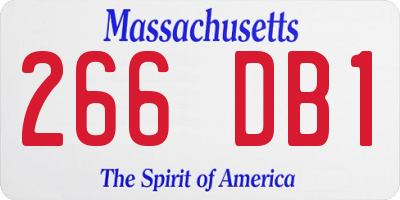 MA license plate 266DB1