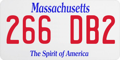 MA license plate 266DB2