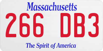 MA license plate 266DB3