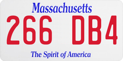 MA license plate 266DB4
