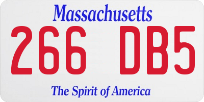 MA license plate 266DB5