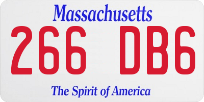 MA license plate 266DB6