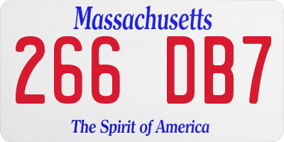 MA license plate 266DB7