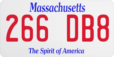 MA license plate 266DB8