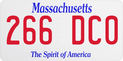 MA license plate 266DC0