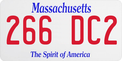 MA license plate 266DC2