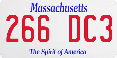 MA license plate 266DC3