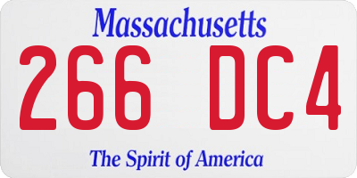 MA license plate 266DC4