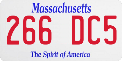 MA license plate 266DC5