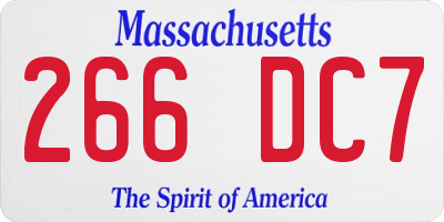 MA license plate 266DC7