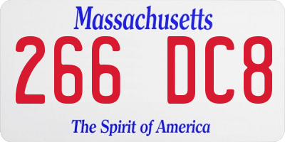 MA license plate 266DC8
