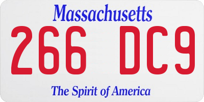 MA license plate 266DC9