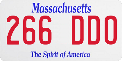 MA license plate 266DD0
