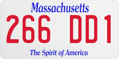 MA license plate 266DD1