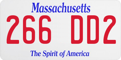 MA license plate 266DD2